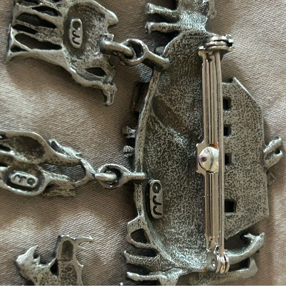 JJ Noah's Ark Brooch Pin Pewter Silver Color - Picture 5 of 11